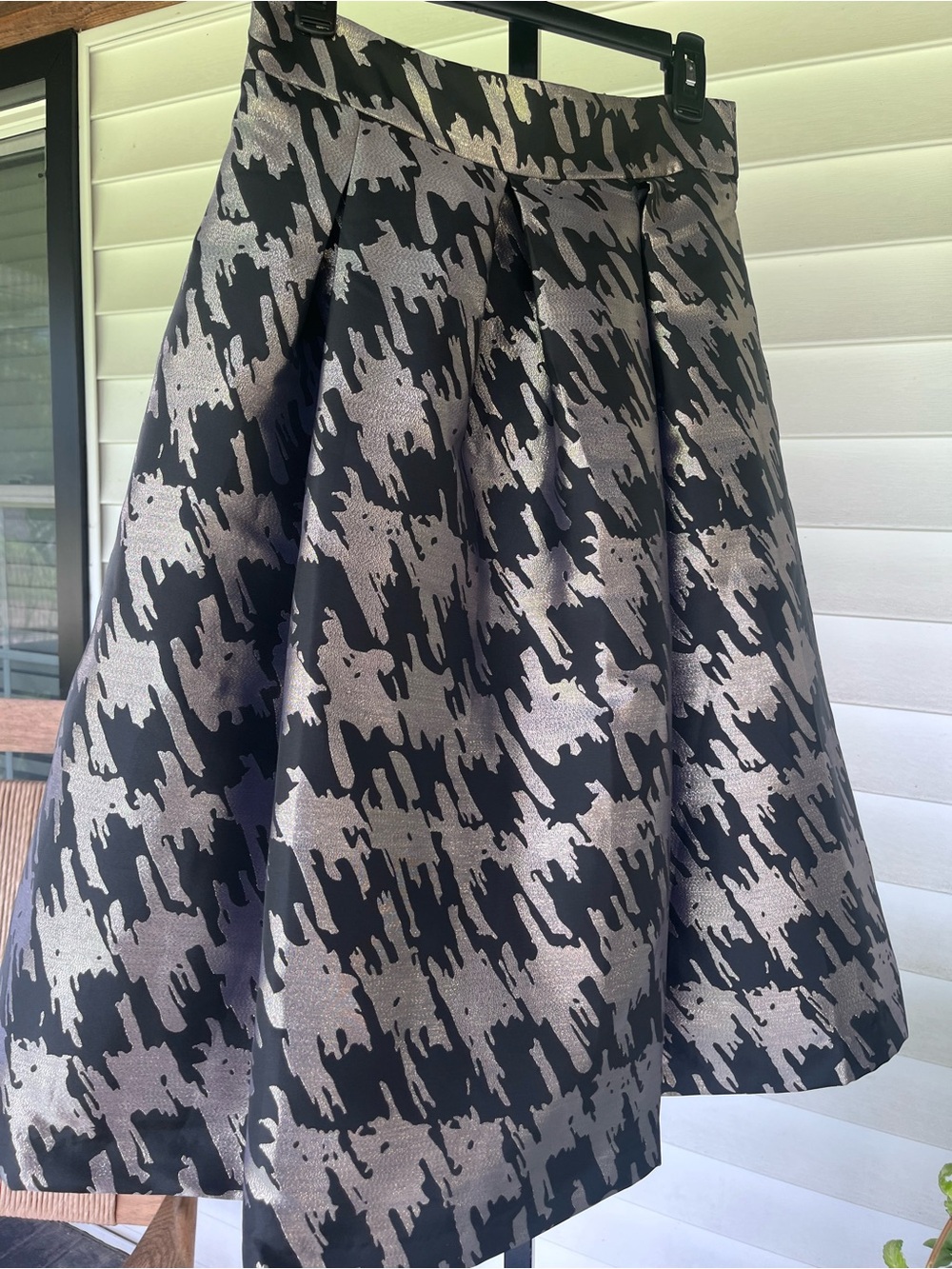 Eliza J SZ 8 Metallic Jacquard midi skirt women’s skirt holiday #722